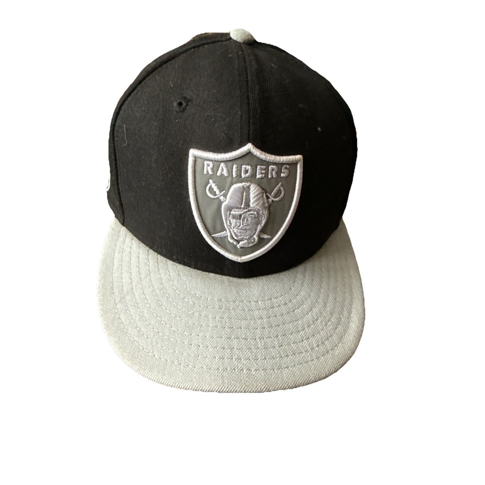 Oakland Raiders Hat Fitted 7 3/8 Gay Black OSFM New Era‎ H100